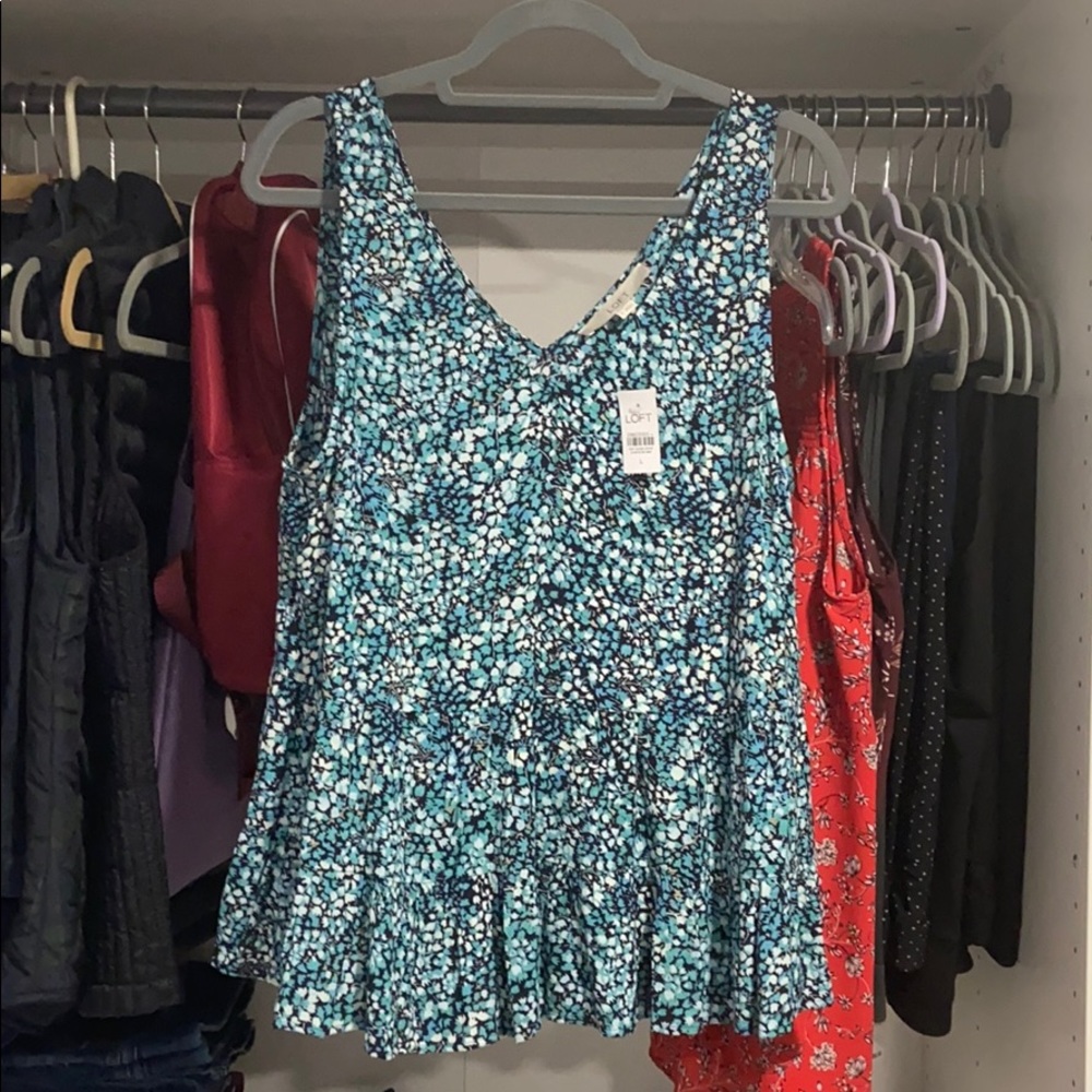 Loft blue top NWT